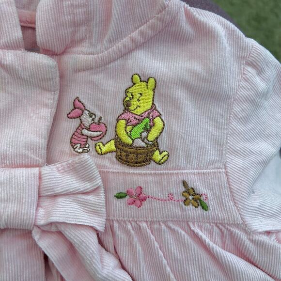 Baby Girl Embroidered Winnie the Pooh Button Up Hooded Jacket Pink Bow - Picture 4 of 7